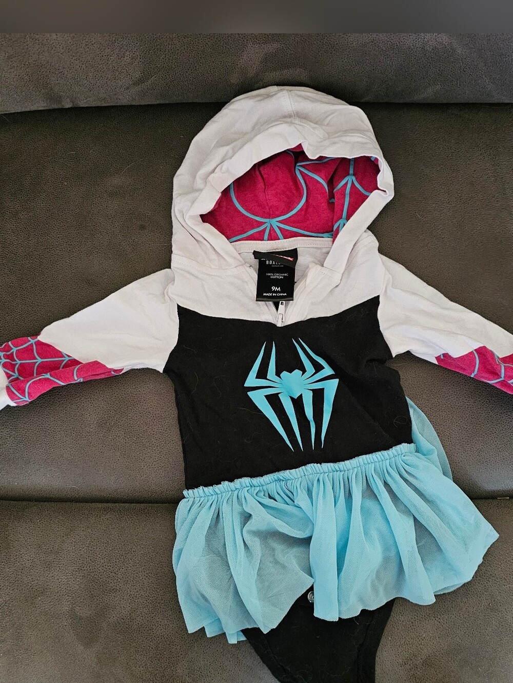 Spider-Gwen Inspired Baby Hooded Onsie